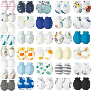 32 Pairs Baby Mittens Baby Gloves No Scratch 0-6 Months Baby Essentials Mittens for Newborn Baby Boys Girls