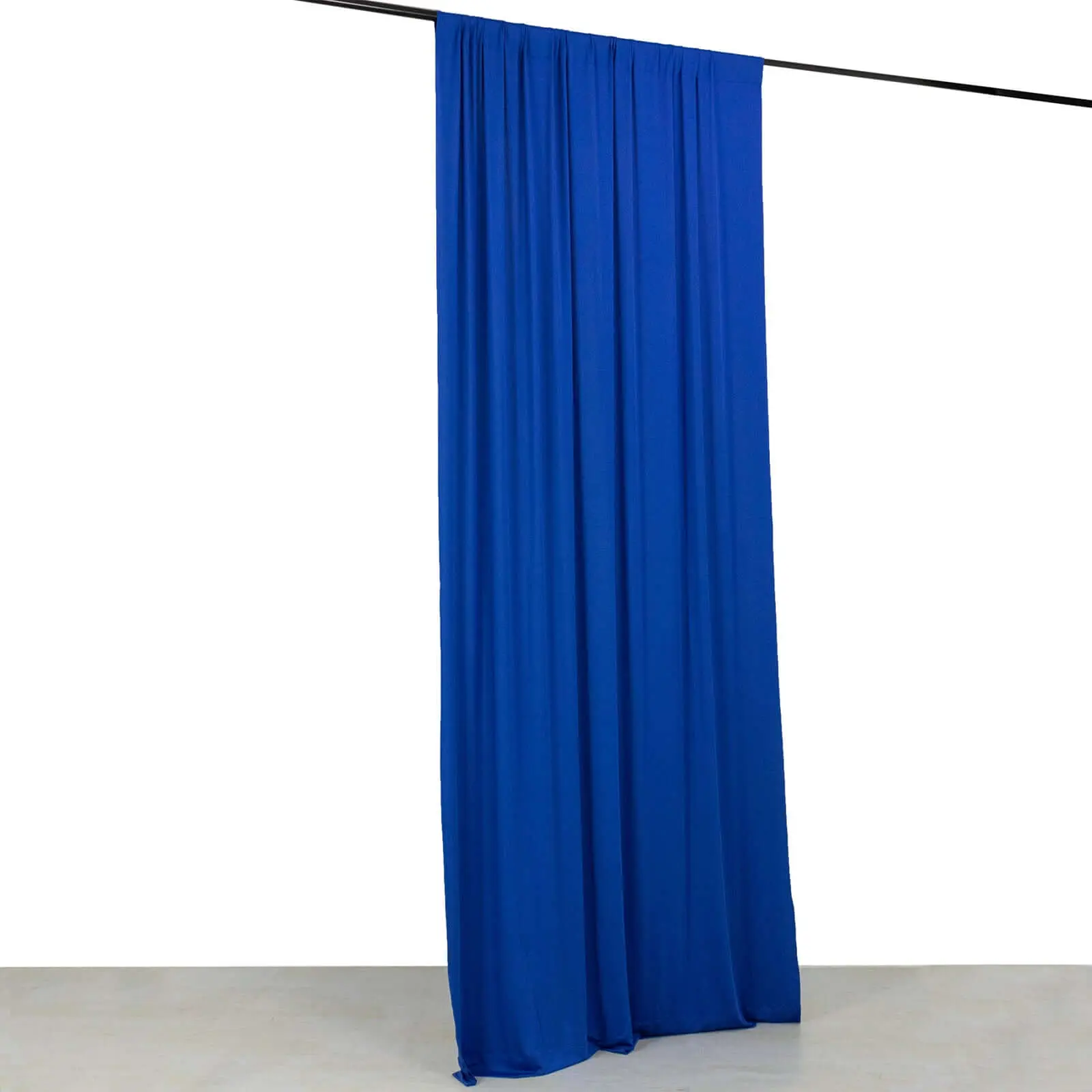 Royal Blue 4-Way Stretch Spandex Curtain Panels, Wrinkle-Free Event Window Drapes with Rod Pockets - 5ftx10ft Backdrop Panels