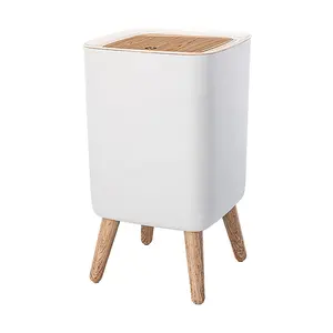 Mini white plastic trash can 26 gallon capacity slim design antiodor easy to clean suitable for any place