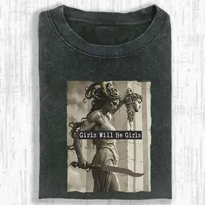 Men's Oversized 90s Graphic T-Shirt, Funny Printed Washed Streetwear Top, Vacation Outfit Essential