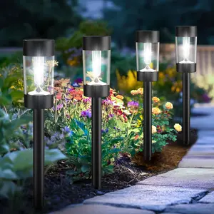 ISUNMEA 12 Pack Solar Lights Outdoor, Waterproof Solar Landscape Lighting for Pathway Garden Yard Path Walkway Driveway Lawn Patio Outside Decor, Cool White
