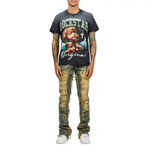 Shake Tint Dirty Blue Stacked Flare Jean