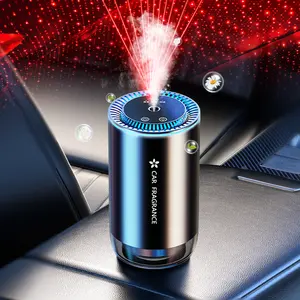 Car diffusers Smart car air freshener, Essential oil sprayer, car diffuser with Star Projector, adjustable concentration, automatic on/Off (black)