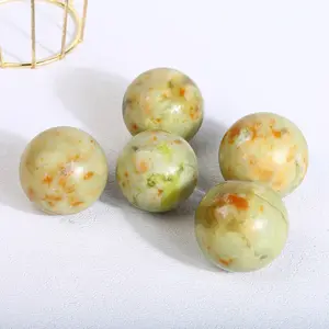 1count Green Jade Ball Crystal Gemstone Quartz Sphere Reiki Healing Energy Home Ornament
