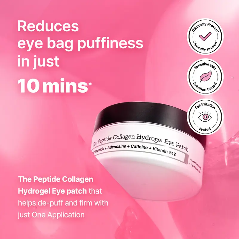 COSRX The Peptide Collagen Hydrogel Eye Patch 60 Patches Reduce Puffiness Hydrate Under-Eye Bags in 10 Minutes 1
