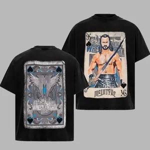WWE Drew McIntyre WrestleMania Card Retro Unisex T-Shirt, WWE WrestleMania 42 100% Heavy Cotton Oversized Unisex Wrestling Merch, Soft Cotton Streetwear Clothes, Unisex Wrestling Apparel, Gift for Boxing Fans,Gift for Wrestling Fans