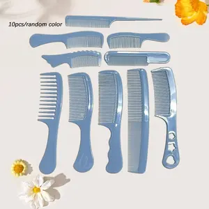 10pcs Random Color Thickened Hair Comb, Straightening Styling Brush, Anti-Static, No Tangles, Multiple Styles, Single Item
