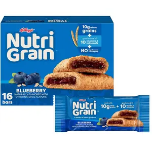 Nutri-Grain Breakfast Bars, Made with 10g Whole Grains, Snack Bars, Blueberry, 20.8oz Box (16 Count)