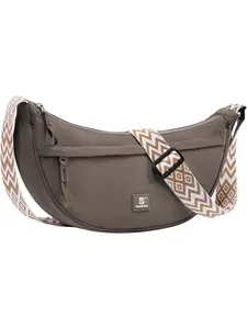 Pomelo Best Half Moon Handbag for Men and Women - Water-Repellent Crossbody Moon Bag - Lightweight Shoulder Bag Small with Wide Shoulder Strap