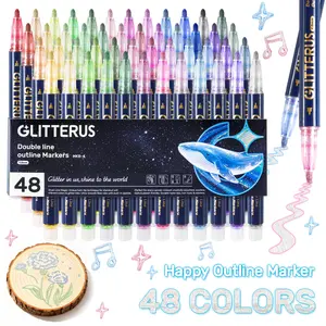 Glitterus Outline Shimmer Markers, Glitter Metallic Gel Pens for Coloring, Tween Teen Girl Christmas/Birthday Gifts Trendy Stuff, Cool Fun Art Crafts School Journaling Supplies for Kids Girls Ages, TikTokShopDealsforYouDays, SummerWins