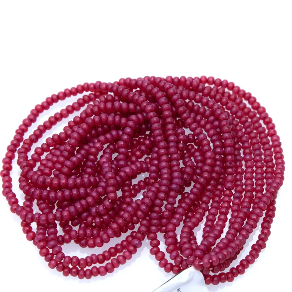 6SB944: CZ Seed Bead Dyed Bright Red Color#17899 6/0 36STR