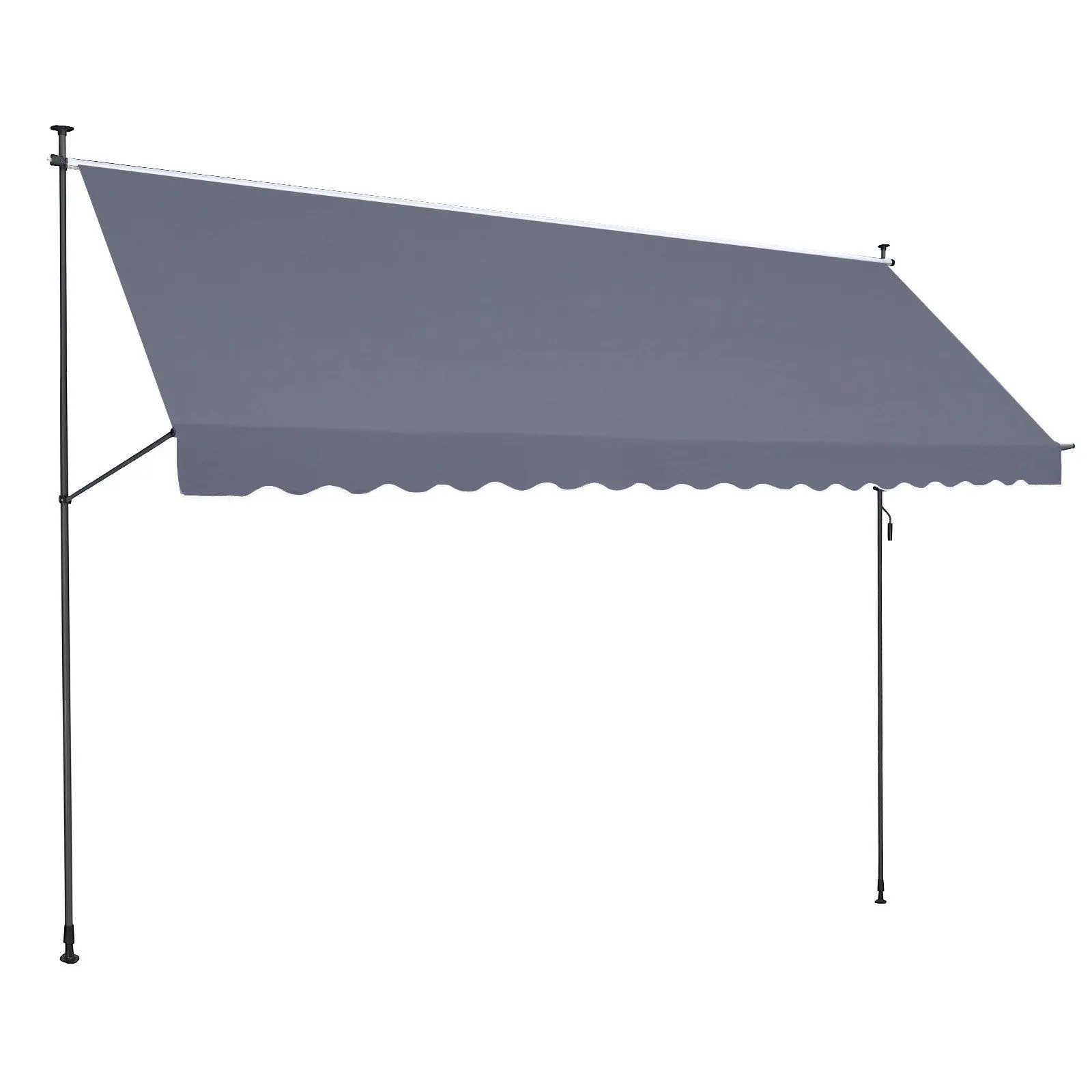 VEVOR Retractable Patio Awning - 178x47in Adjustable Shade Canopy, Outdoor Patio Sunshade Shelter with Crank Handle, UV Protection, Buckles & Screws