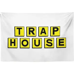 Trap House Tapestry 60X40inch,College Funny Dorm Banner - Vivid Color - for College Dorm Room Decor