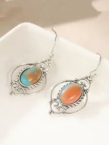Fashion Simple Style Synthetic Turquoise Pendant Earrings, Turquoise Dangle Earrings, Perfect Jewelry Accessory for Daily Wear and Vacations, Ideal Gift for Her
