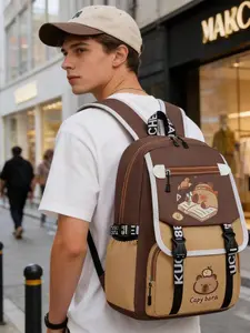 Capybara Cartoon Backpack, Large Capacity College Student Backpack, Cute Casual Versatile Commute Travel Backpack, Perfect for School and Daily Use, Youth Backpack