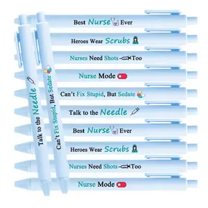 12Pcs Nurse Themed Ballpoint Pens, Light Blue, Medical Charms, Perfect Party Favors, Nurse Graduation Gifts & Appreciation Gifts for Healthcare Workers, Stationery Supplies