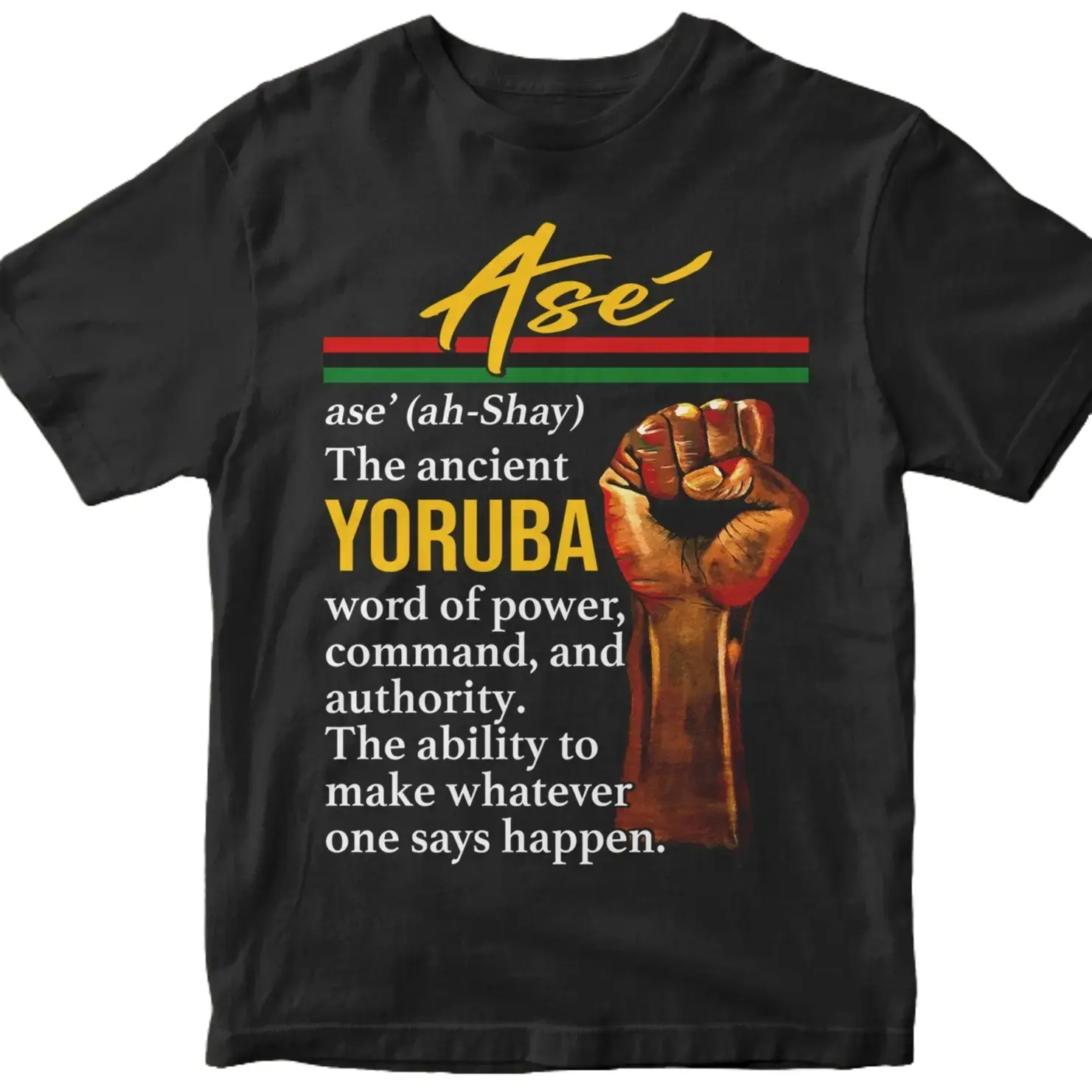 ASE Yoruba Word Definition Unisex T-shirt, Black Pride, Black History Month Tee, Black Lives Matter Gifts, For Men and Women Grey Green