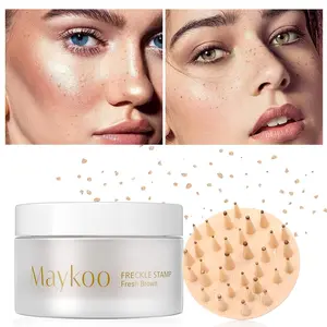 MAYKOO Freckle Cushion Natural like Freckle Makeup Fake Freckles Pen, Waterproof Long Lasting Quick Dry, Fake Freckles Stamp Air Cushion, Freckles Stamp Marker, Smooth, Sensitive, Compact, Brown, 15g, Gentle, High Quality Cosmetics