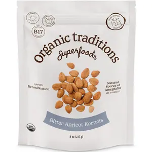 Organic Traditions Apricot Kernels – Sundried - Natural Source of Vitamin B17 - Sweet & Bitter Raw Apricot Seeds - 8oz