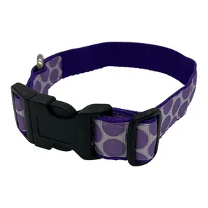 Dog Collars by Poppy Purple Polka Dot Dog Collar Handmade