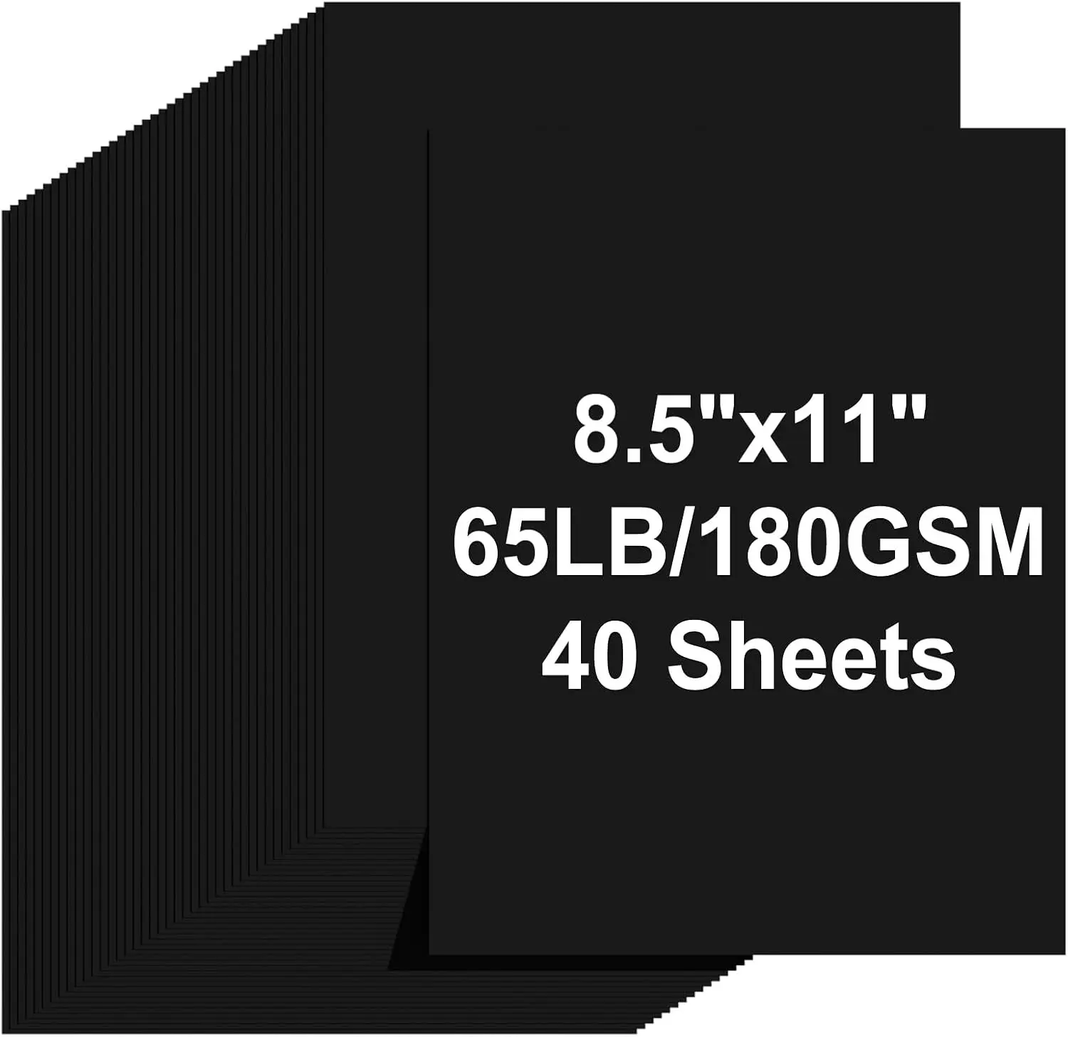 8.5 X 11 Black Card Stock 40 Sheets 65lb 180gsm Printer Copy Paper For Art Painting Invitations DIY Cards Craft Construction School & Office Supplies