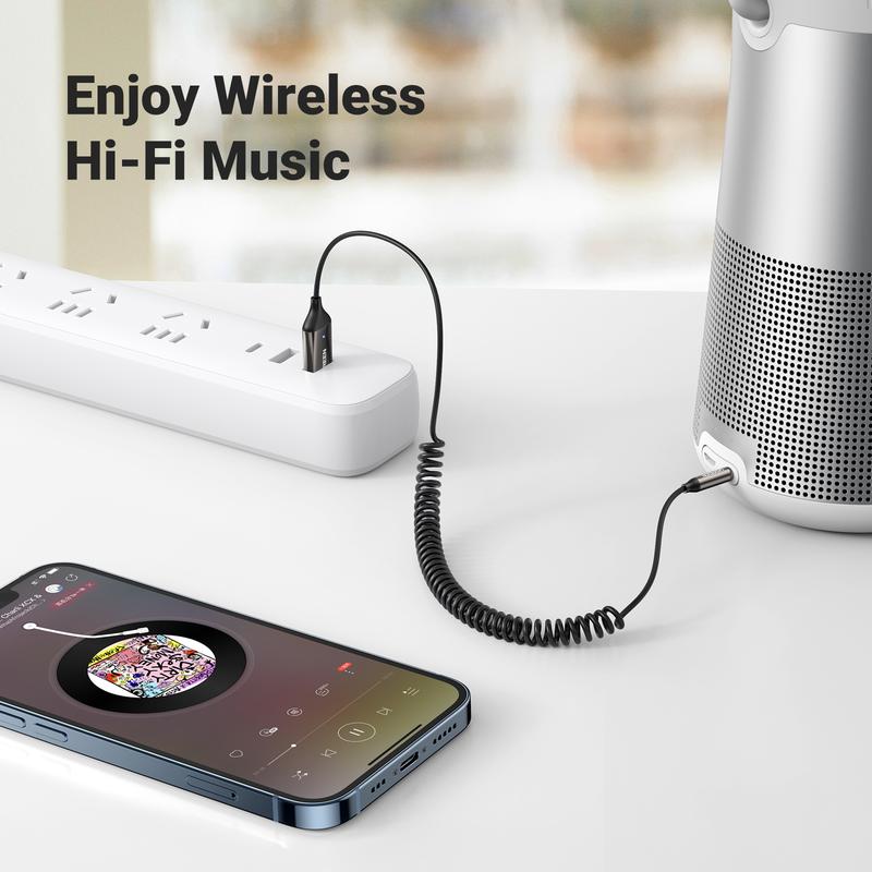 UGREEN Aux to Bluetooth 6.0 Adapter Wireless Receiver for Car Hands-Free with Built-in Microphone AUX 3.5mm Stereo Audio - Dealsforyourdays Auxiliary Cord Grey,TikTokShopBlackFriday,TikTokShopCyberMonday，TikTokShopHolidayHaul