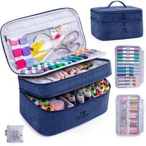 -Layer Sewing Accessories Organizer with Pin Cushion – Large Sewing Bag for, Notions & Tools – Travel Sewing Tote for Quilting, Embroidery & Crafts Gift (BagOnly)