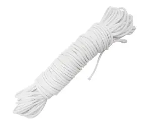 15m 49ft White Cotton Oil Lamp Wick, 3mm Round Wick Replacement, Oil Candle Wicks, Cotton Core Wicks for Kerosene Oil Lamp Burner