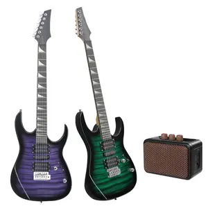 Tiger Black Electric Guitar Kit with 5W Amp Gig Bag Strap Extra Strings for Beginners Professionals 39 Inch HSH Pickup Solid Body Guitars Set Guitar Set with Accessories Guitar Package with Amp Kit with Amp and Accessories beginner kit