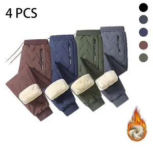 Men’s Casual Cotton Fleece Joggers – Stylish & Comfortable, Blending Warmth & Trendiness, Cotton-Filled Drawstring Pants, Available in 4 Colors, A Winter Fashion Staple