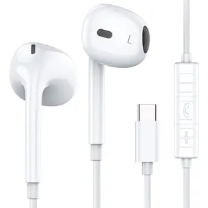 USB C Headphone Wired Earbuds in Ear Headphones with Mic and Volume Control Compatible with iPhone 15/ pro/Pro max iPad Air Samsung Galaxy S23 S22 Pixel 7 6 6a 5 OnePlus 9
