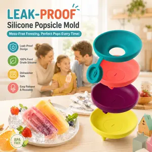 8 Count Food Grade Drizzle Proof Silicone Ice Pop Drip Catchers, Reusable Toddler Frozen Treat Holder, Fits Homemade Popsicles & Ice Cream Cones, Dishwasher Safe