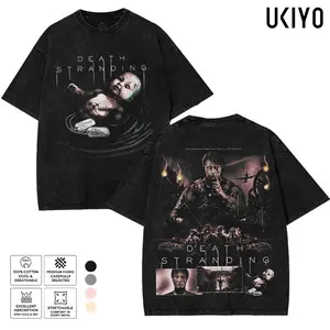 Death Stranding Clifford Unger Graphic Tee | Vintage Mineral Washed Oversized T-Shirt | Mads Mikkelsen BB Doll Heavyweight Cotton Retro Menswear Streetwear Top