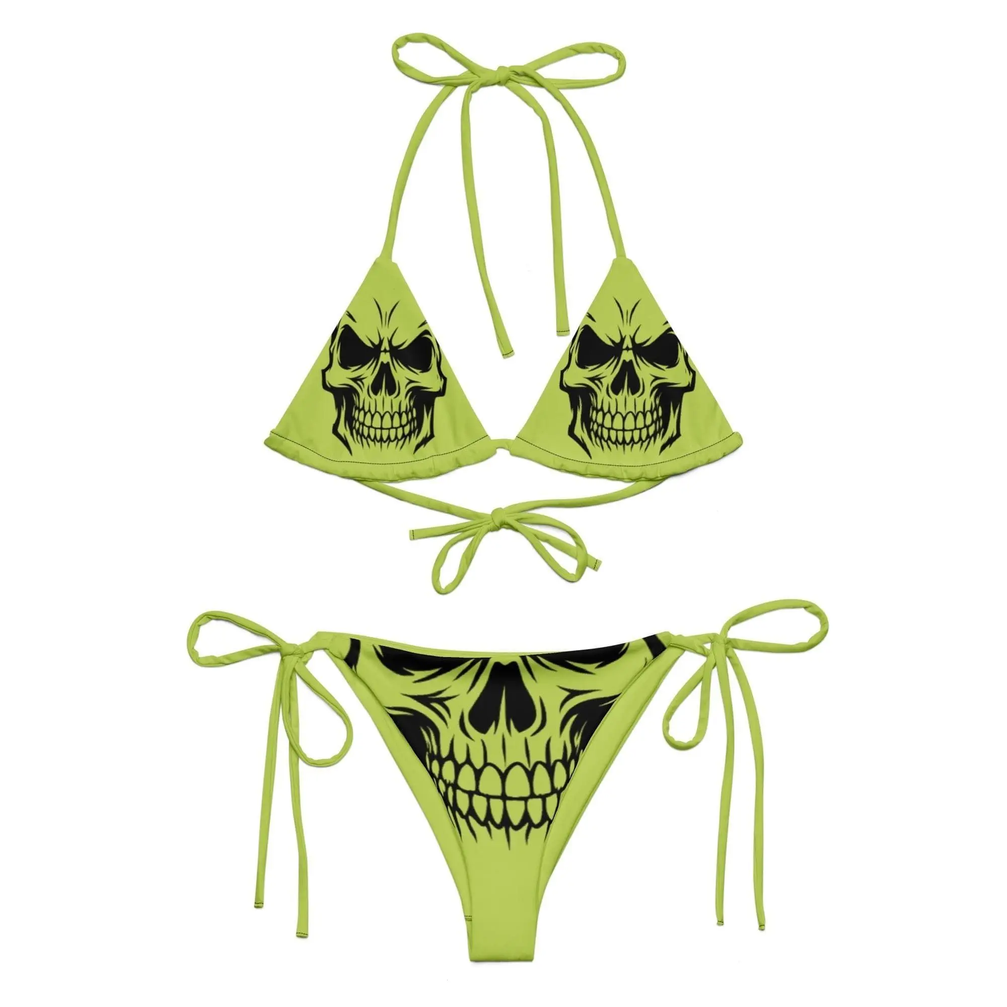 Skull String Bikini Y2K Zombie Gothic Goth Edgy Rave Cyber Poolside Beach Travel