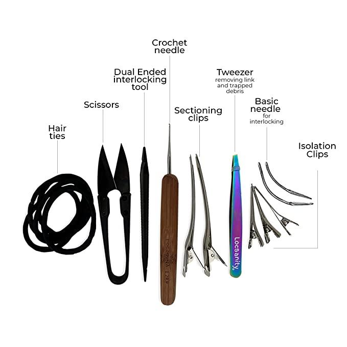 Locsanity Curved Interlocking Microlock Sisterlock Dreads Set Tool Loc Dreadlock Maintenance 2 Sizes Adjustable Haircare