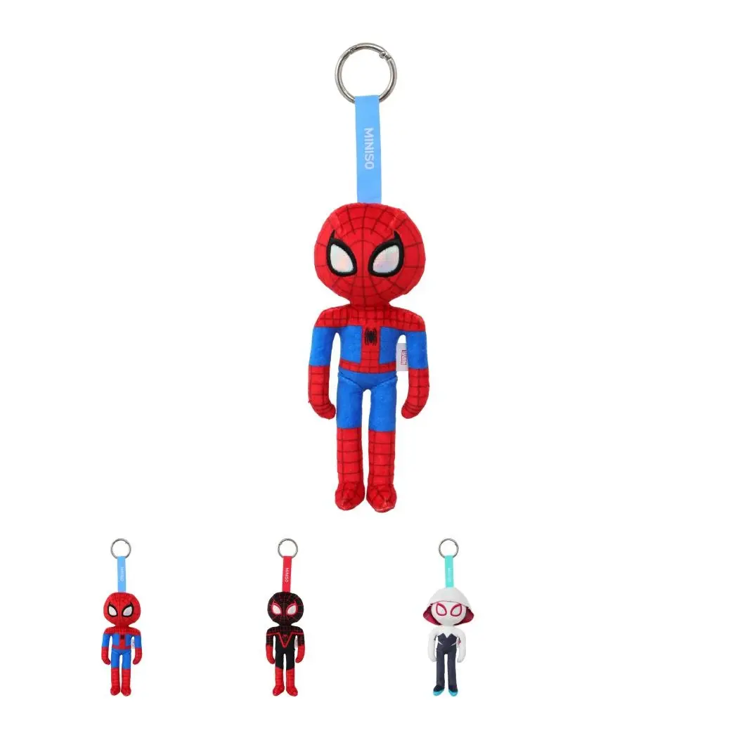 Marvel Spider-Man Long Plush Keychain, Official Spider-Man Character Hanging Plush Charm, Cute Backpack Accessory, Collectible Superhero Gift for Marvel Fans