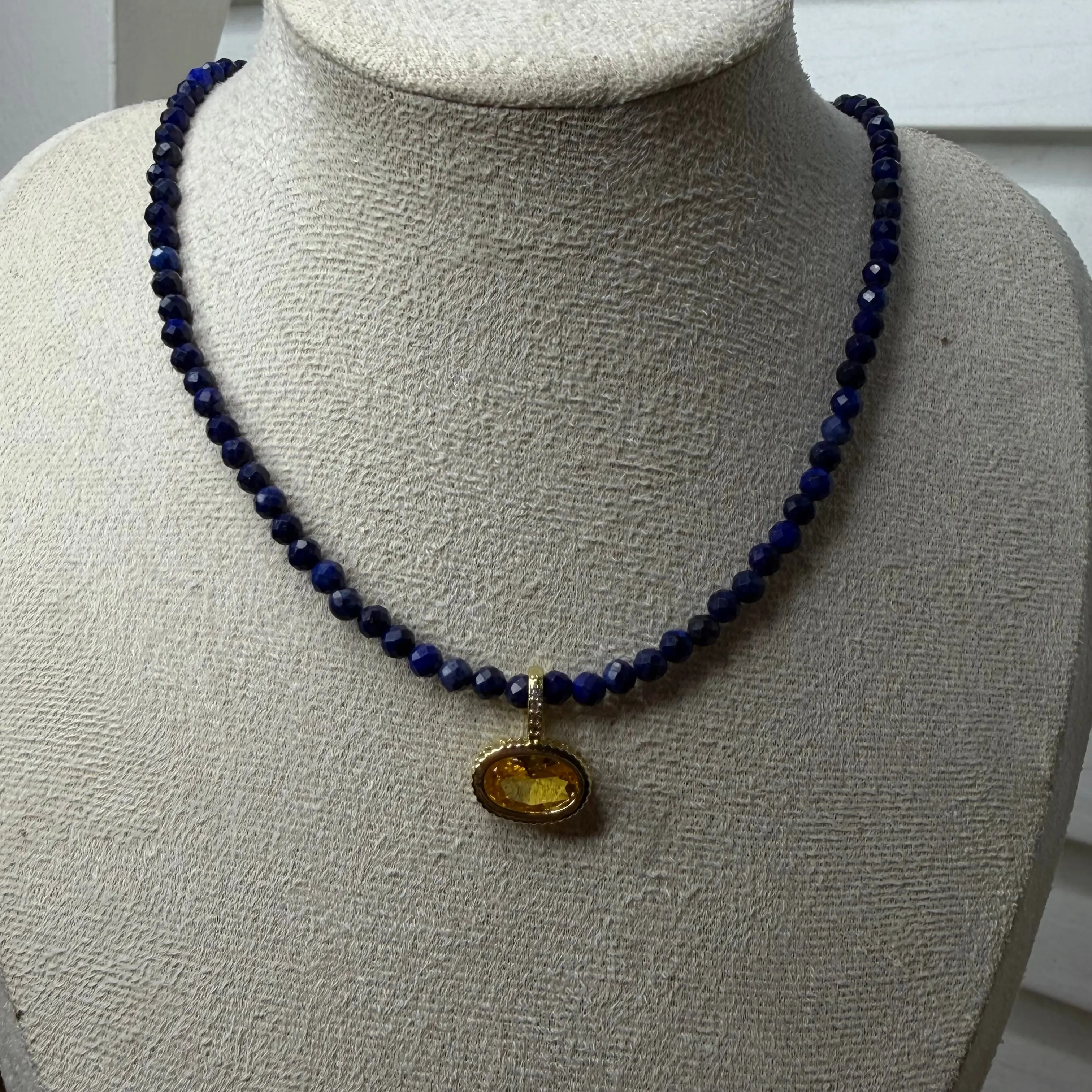 Harmony natural stone with Cubic Zircone Pendant