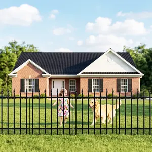 Decorative Metal Garden Lattice Fence Garden Accessories — 36" High x 28" Wide (Set of 5 Panels; Total Length: 11.6 ft); Garden Raised Bed Foldable Metal Border Fencing  suitable for flower beds, yard landscaping, pet enclosures, and animal barriers.