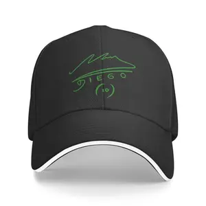 Adjustable Unisex Soccer Dad Hat - Green Maradona Design, Casual Durable Headwear, Suitable for Men and Women, Perfect Spring Sports Accessory, Outdoor Headwear |   Sports Headwear