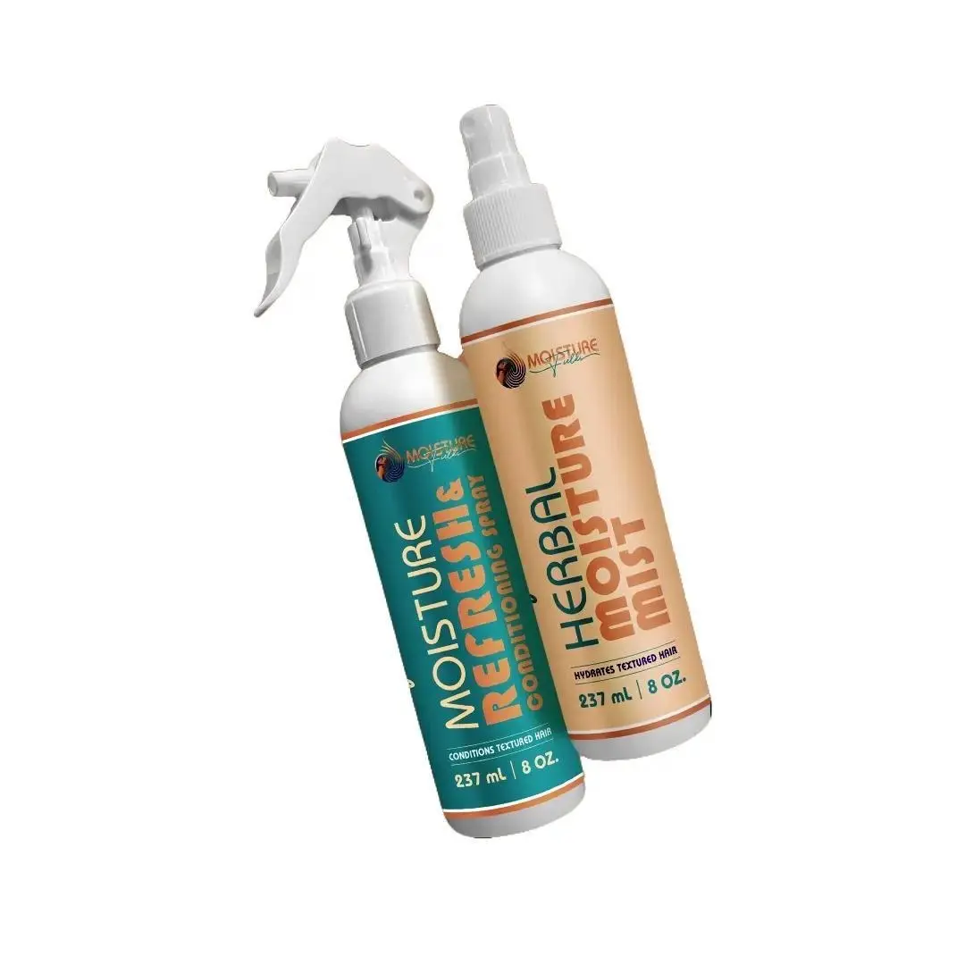 Moisture Fields Moisturizing Bundle - Includes Moisture Refresh & Conditioning Spray & Herbal Moisture Mist - 8 oz Each Haircare