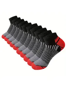 10 Pairs of Men's Casual Short Socks, Suitable for Summer, Autumn, and Winter. Men's Low-cut Ankle Socks, Breathable and Sweat-absorbent.