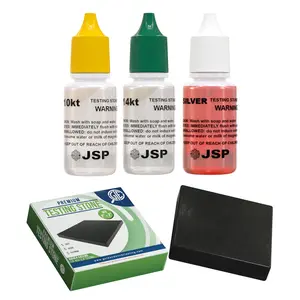 JSP 10K 14K Gold & Silver Sterling Jewelry Test Kit with 0.5 oz Acid Solutions & Premium Test Stone for Gold & Silver Investors
