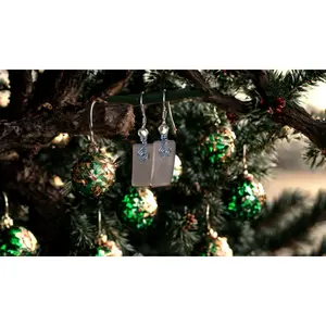Dequa Frosted Glass Swirl Earrings Sea Glass Look Handmade Wire-Wrapped Dangles Pale Frosted Beads Silver-Tone Spiral Wire Nickel-Free Hooks Eco-Friendly Packaging