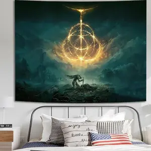 Game Tapestry Elden Ring Poster Wall Hanging Art For Games Room Home Bedroom Dorm Birthday Gift.