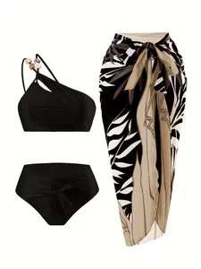 Women's Fashion Two-Piece Swimsuit Set, Tie Back Bikinis, Stylish Summer Beach Bikini Beachwear Swimwear, Comfortable & Trendy Bathing Suit for Women, Perfect for Pool & Beach