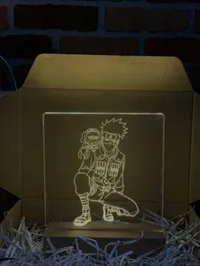 Kakashi Hatake Acrylic Plaque With Wood Stand - Naruto Anime Character