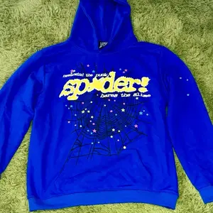 Blue sp5der hoodie 100% cotton thick material