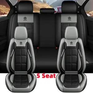 New Arrival High-end PU Leather 5-Seat Car Seat Cover Water & Wear Resistant Full Interior Wrap-around Muscle Seat Cover for All Seasons