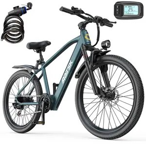 GT300 adult electric bike, maximum speed 25 mph, 36V 10Ah removable battery, 26-inch city cruiser, range 20-40 miles, 7-speed Shimano, NFC unlock, bicycle handlebars, suitable for commuting, electric bike, comes with mudguards and gift pack