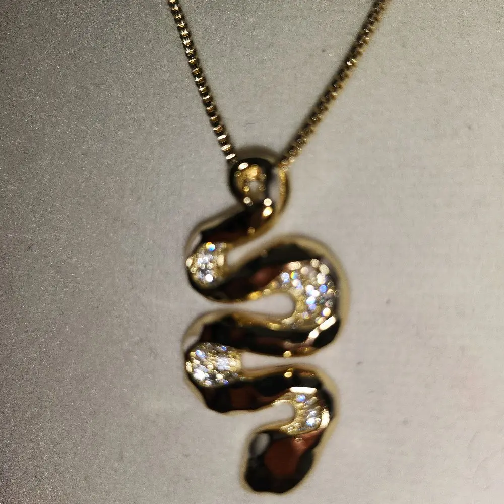 199 - Circionic Snake Pendant with Chain 14K Goldplated Elegant Jewelry for Women